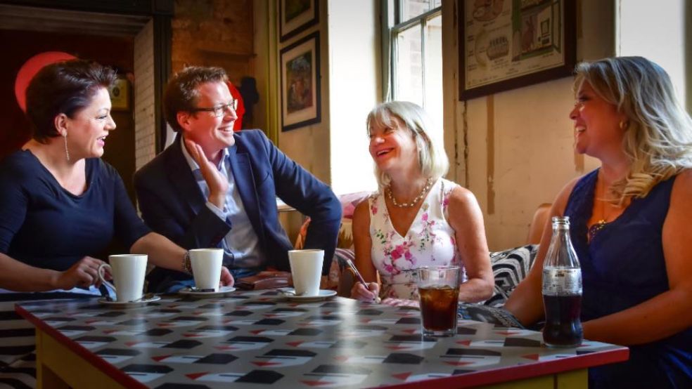 L-:R: Annabel McCabe, Dave Barr, Lucy Matthews and Bracken Jelier