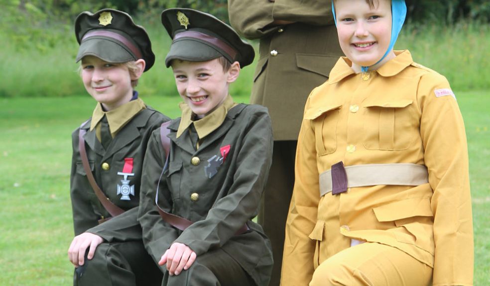 BCPS children (aged 9/10) in character as soldiers for their Forestry Commission performance.