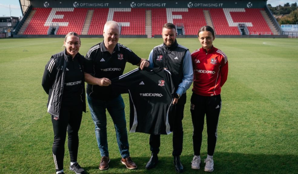 L-R Abbie Britton ECFC Women, Gary Parker MidexPRO, Matt Kimberley ECFC, Sophie Gillies ECFC Women 