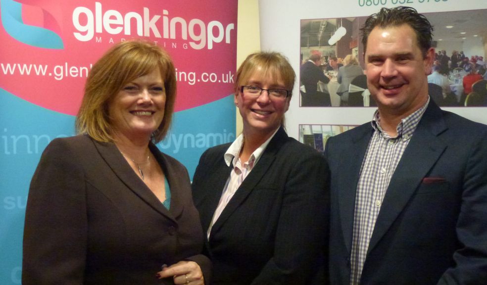 Glen King, Catherine Petherick (Audi Exeter) and Sean Humby (Business Network)