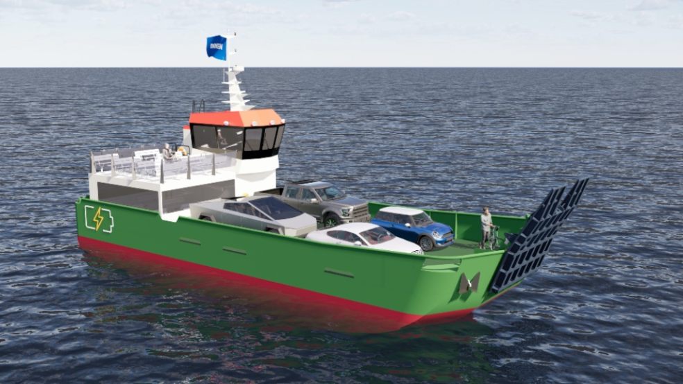 Digital render of the new Coastal Workboats E-LUV prototype