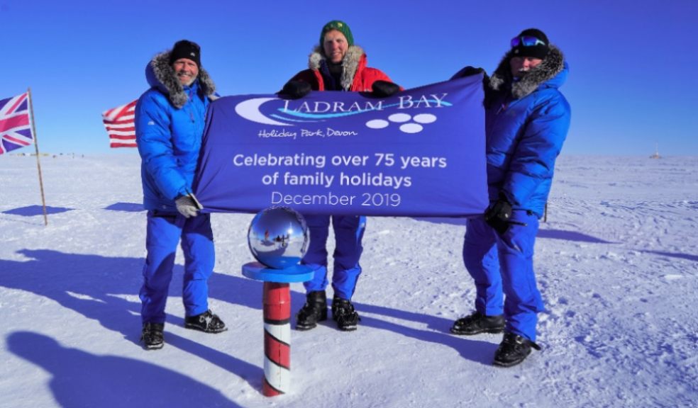 Team triumph at the South Pole for (from left) Wayne Hoyle, Lewis Moody, and Alan Chambers MBE