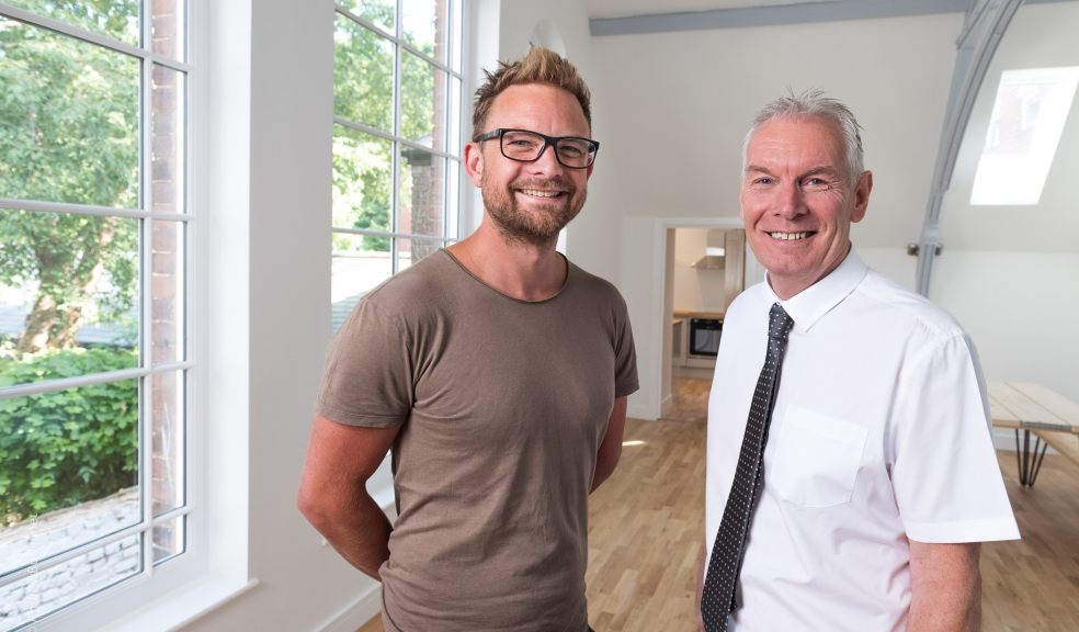 Electrician Lewis Voss and Kevin Coles from Devondale