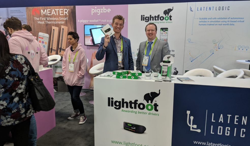 Paul Pugsley and Dan Regan of Lightfoot, who are exhibiting Lightfoot’s connected car technology and rewards solution to delegates visiting the Great Britain and Northern Ireland Pavilion at CES Las Vegas, the largest and most influential technology event on the planet.