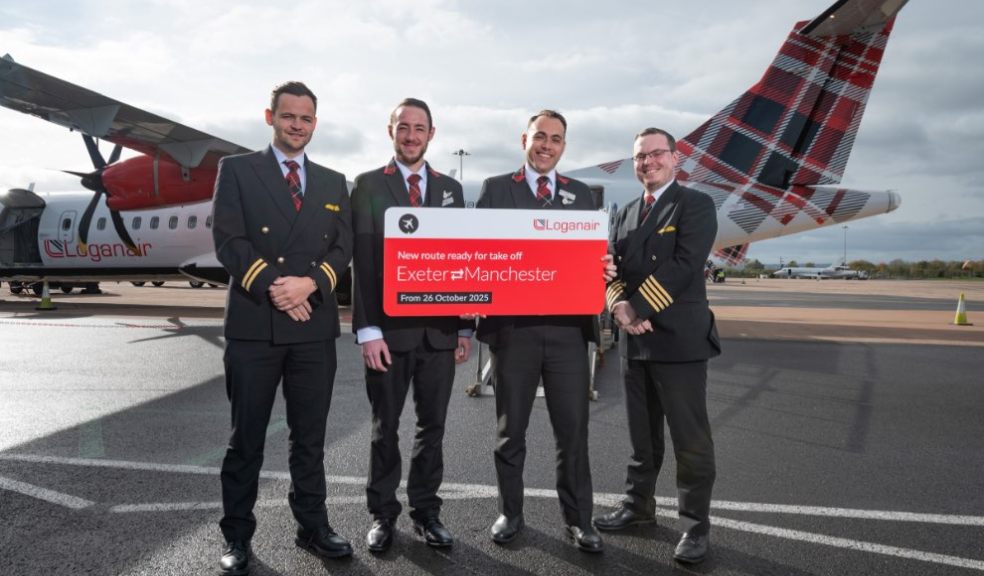 Loganair crew ahead of the inaugural flight