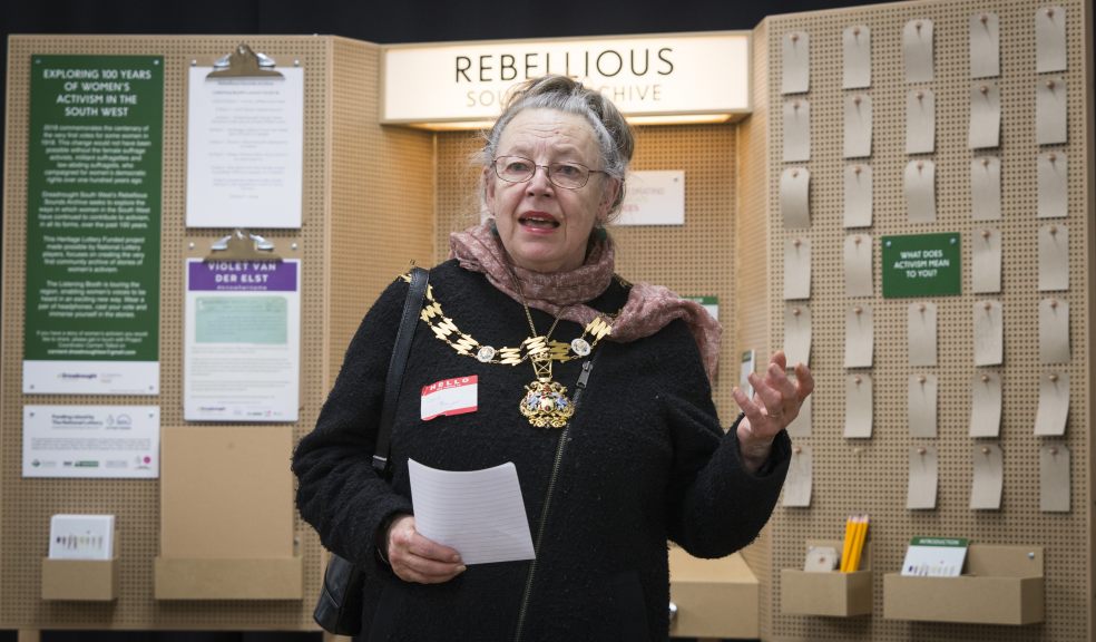 Lord Mayor of Exeter and Listening Booth.