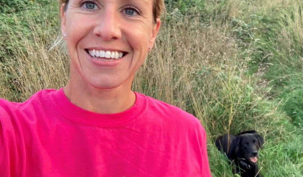 Louise Pickering out for a walk with her dog