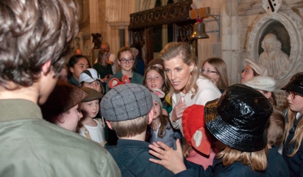 HRH the Countess of Wessex meets young members of the Tarka cast