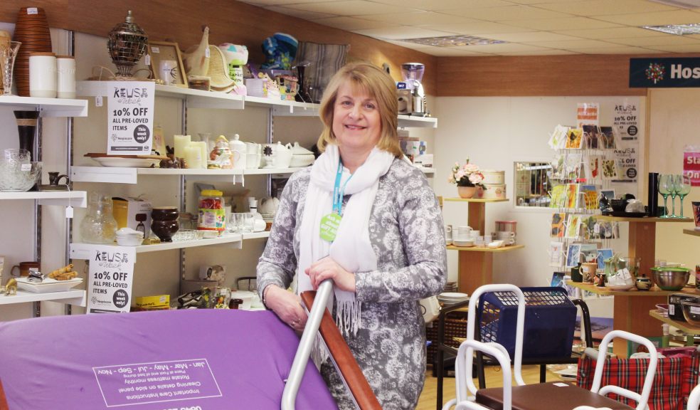 Mandy at the Hospiscare shop on Cowick Street