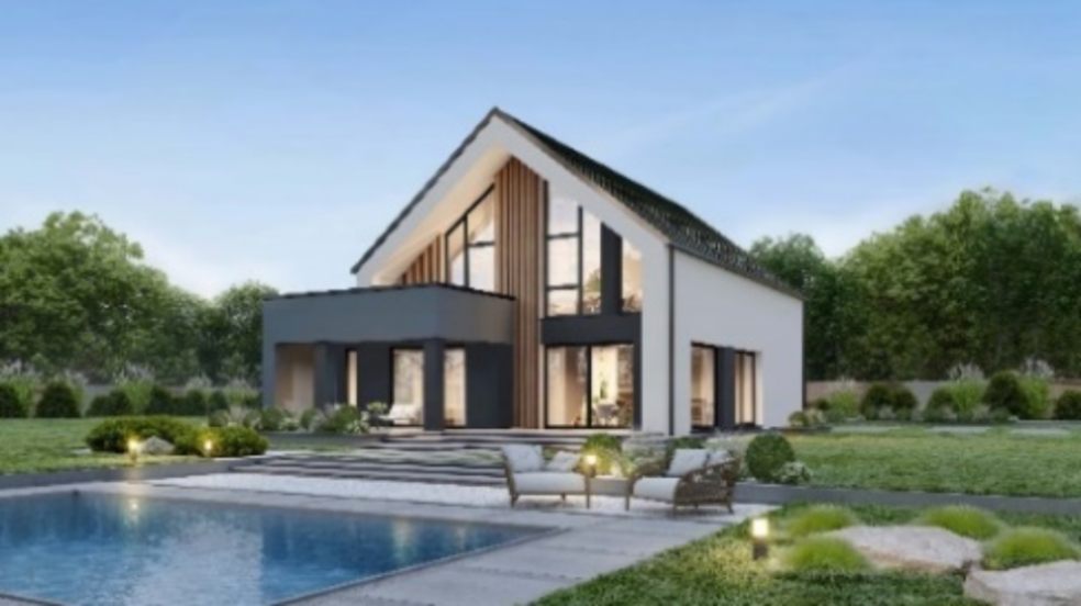Modern mansion with pool and lots of land