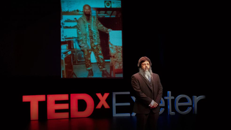 Manwar Ali speaking at TEDxExeter