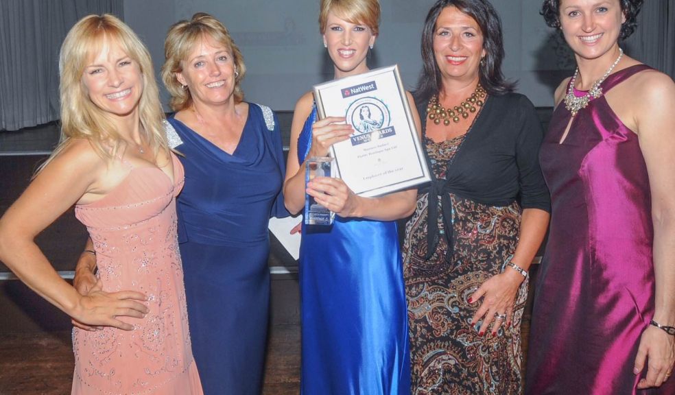 Mariam Badavi (centre) is presented with the Devon Venus Award for Employer of the Year 2013