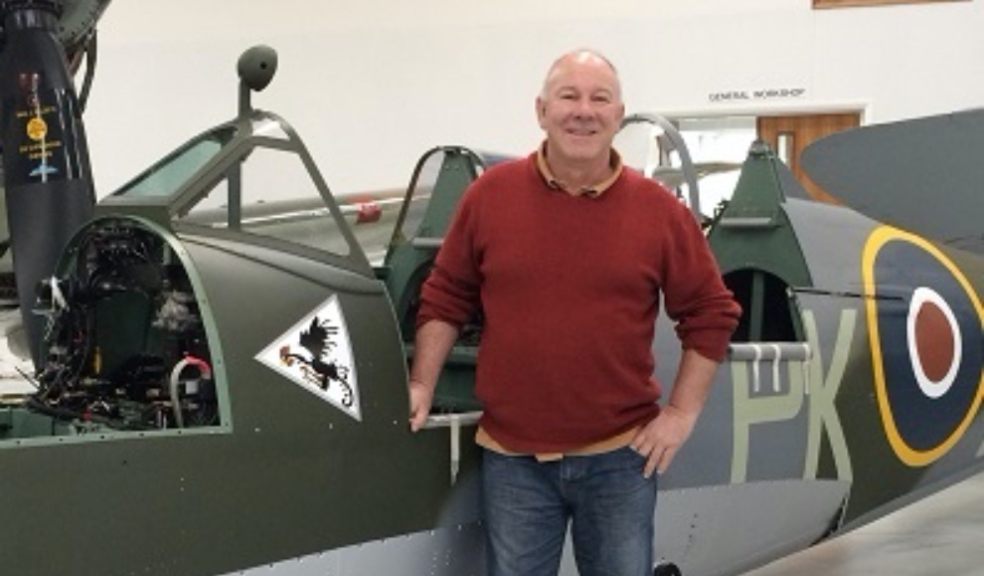 Martin Phillips, with BS410’s fuselage during the restoration process. Image: spitfires.com