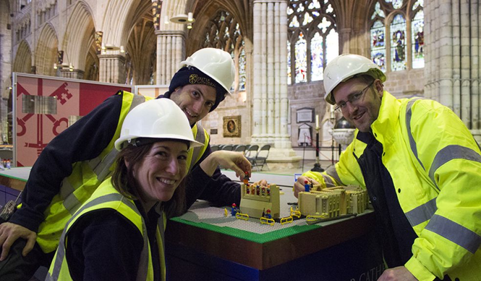 Anna Steinmetzer, Matthew Hoskins and Owen Whitfield with the Big LEGO® Build