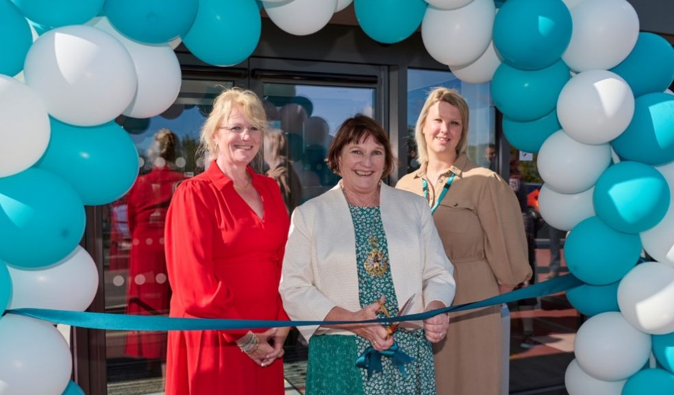 L to R: Joy Chamberlain, CEO, Elysium / The Right Worshipful, The Lord Mayor of Exeter, Councillor Trish Oliver and Kate Fishlock, Hospital Director of Elysium’s Pinhoe View at the official ribbon cutting ceremony