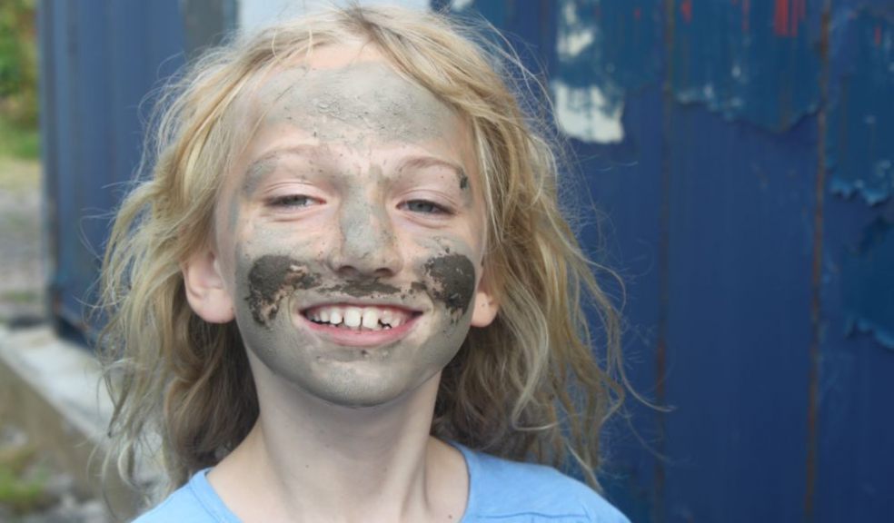 Megan, daughter of soap maker Emma Rhodes, ready for a face wash!