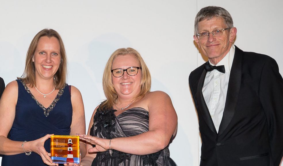 Mellony Kirby and Helen Scott (Cofton Holidays Directors) with travel journalist, Simon Caulder, at the Devon Tourism Awards. Cofton Holidays won silver, putting them through to the finals of the South West England Tourism Excellence Awards.