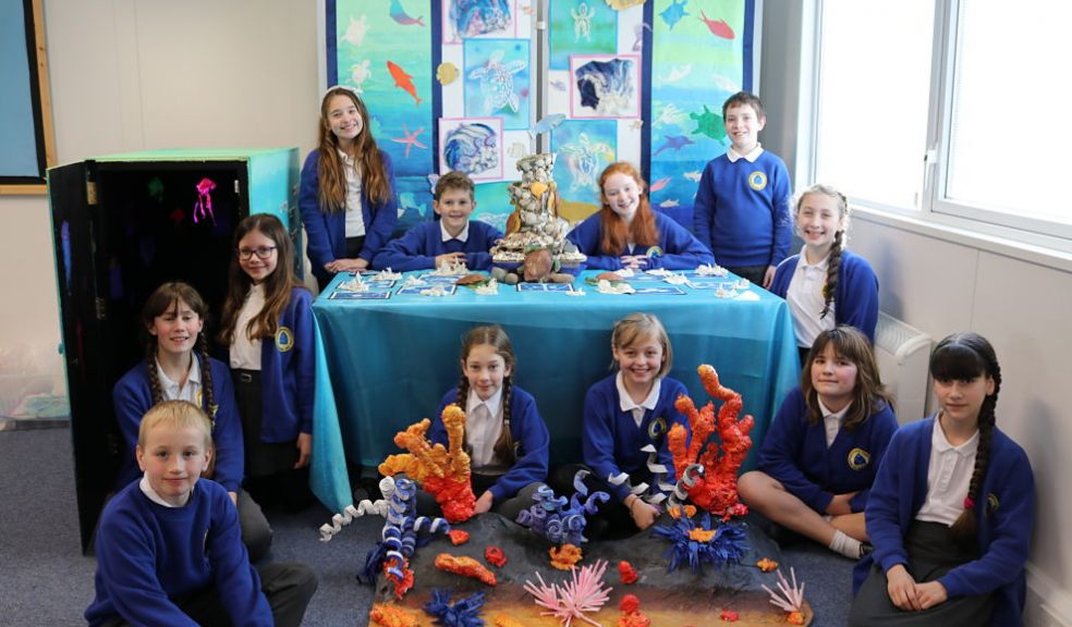 Members of the Broadclyst Art Squad with their shortlisted entry