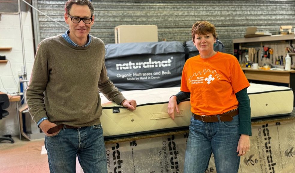 Naturalmat's Peter Tindall and Daisy Binnie from Exeter Community Initiatives.