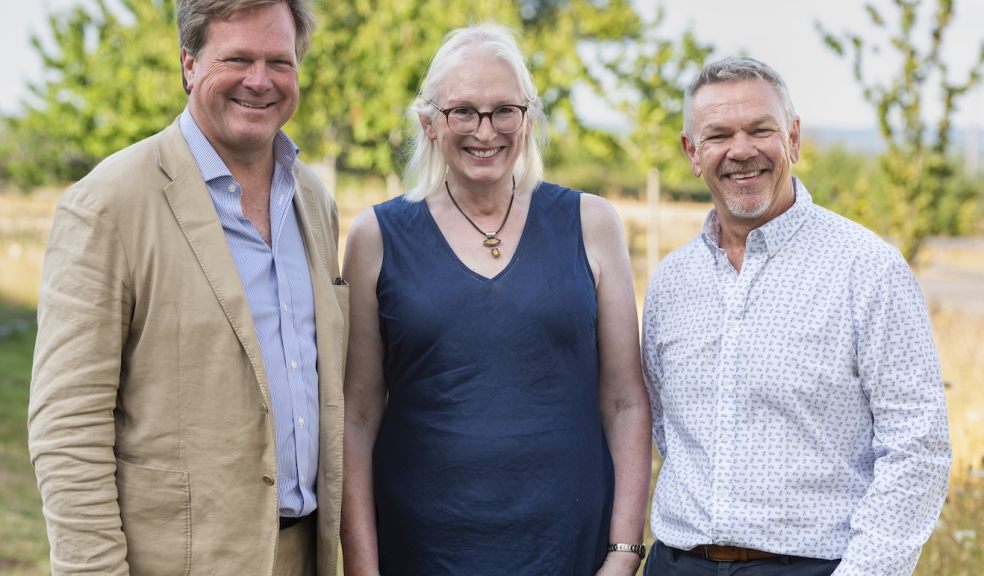 L-R, Nick Ames, Dr Sally Basker and Dr Eulian Roberts are pictured at a celebration to thank Nick for his service to Exeter Science Park and to mark the organisation's 10th anniversary. L-R, Nick Ames, Dr Sally Basker and Dr Eulian Roberts are pictured at a celebration to thank Nick fo