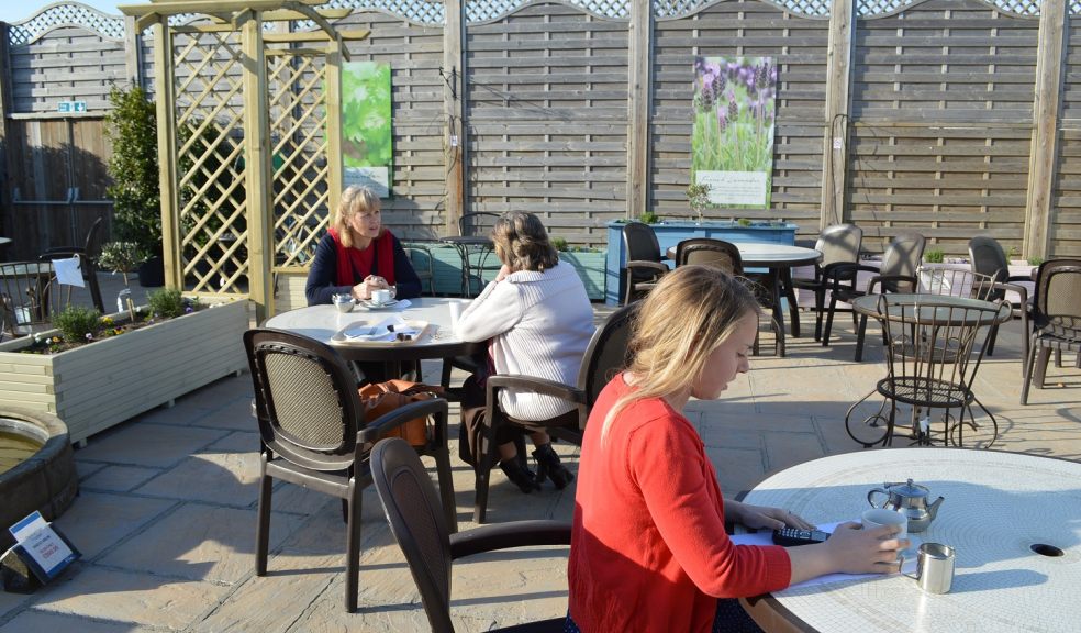 The refurbished outdoor dining area