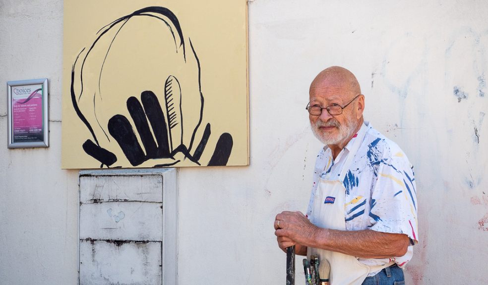 Paul Colsell with 1st block of proposed Exeter Kindness mural.jpg