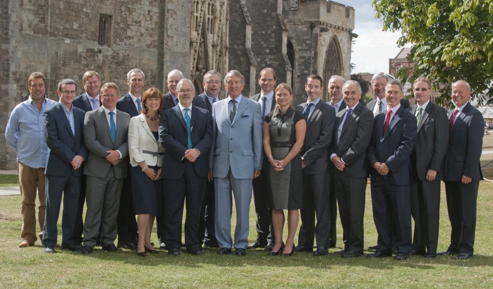 (left to right): Michael Dart, Darts Farm; Niall Duffy, Flybe; Paul Lewis, Charles Stanley; Graham Austin, Barclays; Mark Pellow, Vickery Holman; Jilly Greed, One Voice Media / Fortescue Farm; Harry Trump, Centrax; Charlie Bean, Bank of England; Nick Baxter-Sibley, Signs Express & Marsh Barton Forum; Derek Phillips, Exeter Chamber; Mike Henderson, Drew Pearce; Hannah Ellis Murdock, The Really Good Recruitment Company; Andrew Perkins, Ashfords; Alex Bass, Vospers; Wayne Pearce, Land Securities; Ben De Cruz, Haines Watts; Julian Cramp, Bishop Fleming; Geoff Harding, Bank of England SW; Steve Hindley, Midas