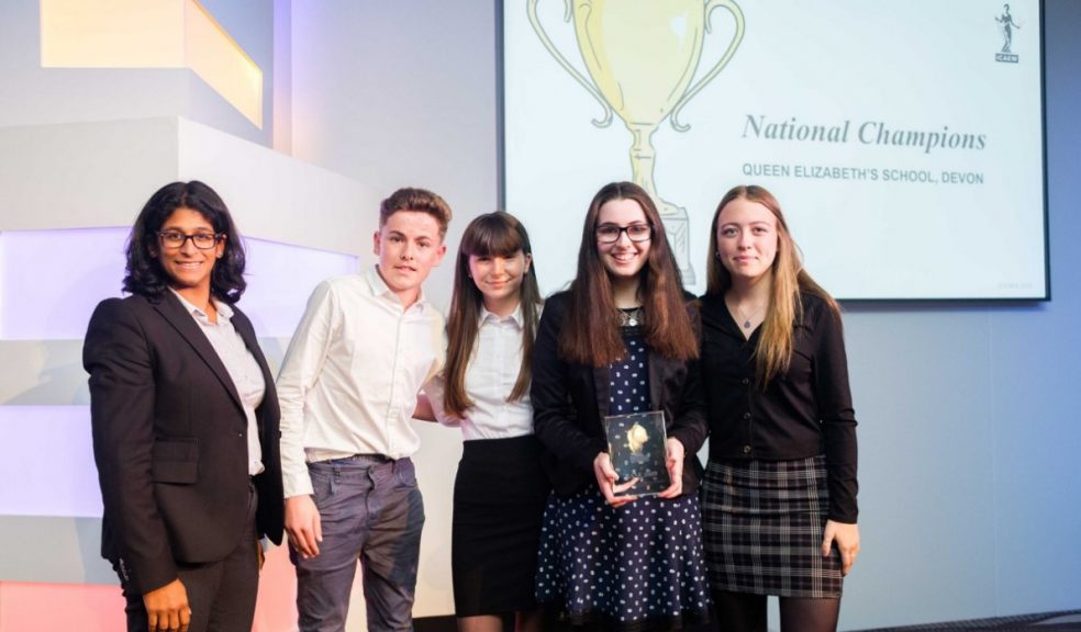 QE's BASE Champions! (L-R)Naima Siddiqi and students Henry Field, Isabella Watts, Meg Kelly and Georgia Mears
