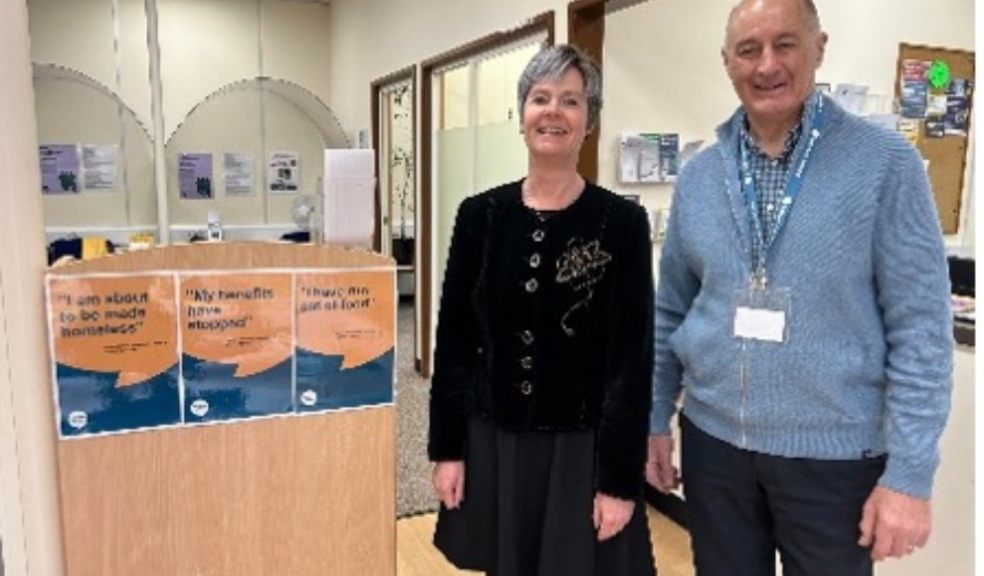 Sue Julyan with Chair of Citizens Advice Exeter Dennis Mardon