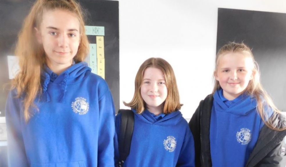 Pilton Community College (L to R) Grace Thubron, Mimi Barrow, Summer Ireland - Sustainable Sisters.
