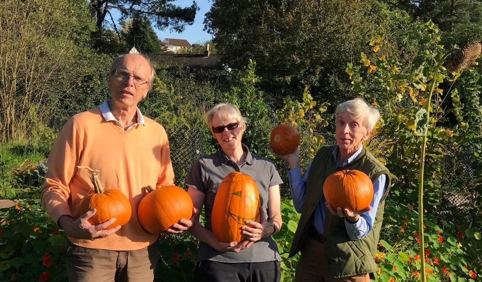 Local residents Margaret Parlett and Adrian Berryman (Secretary in pastel jumper) with Dr Paul Cleave (Chairman)