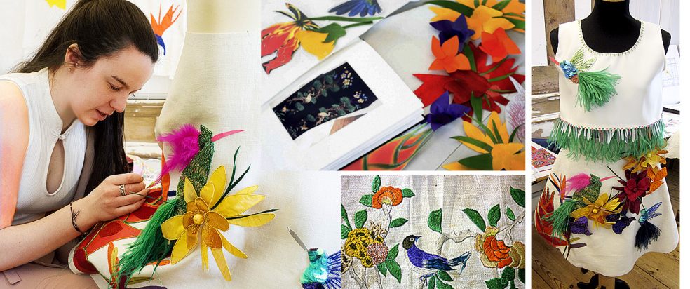 Royal School of Needlework degree student making textile work