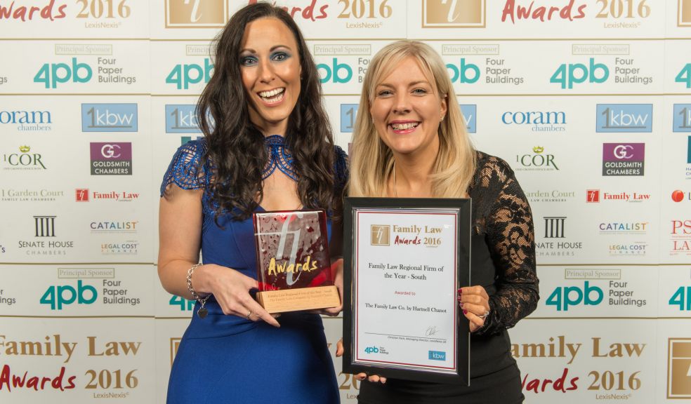 Rachel Buckley and Donna Hart collect the award