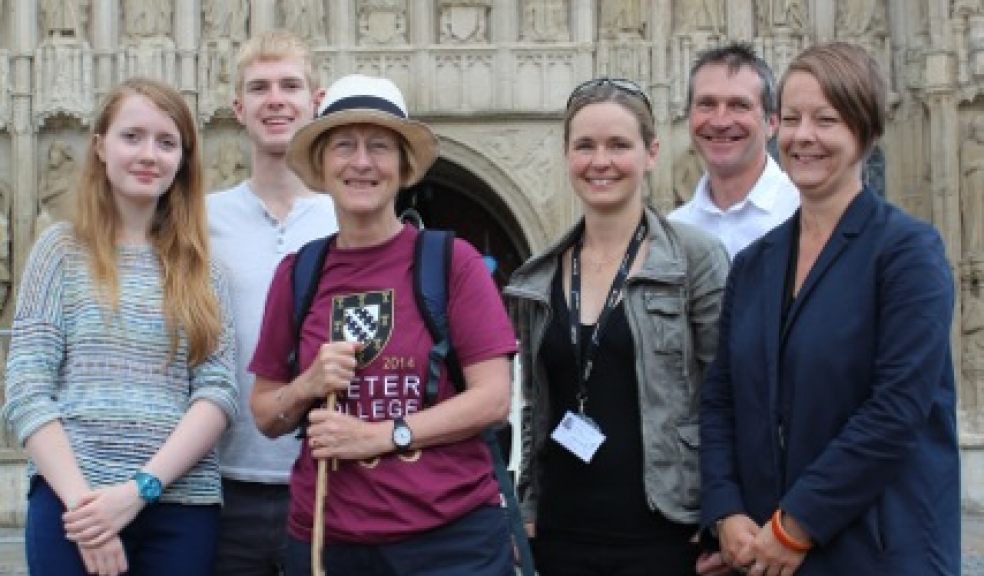Students from the college’s Reach Academy for gifted and talented students join the University of Oxford’s Exeter College Rector, Frances Cairncross on the celebratory walk.