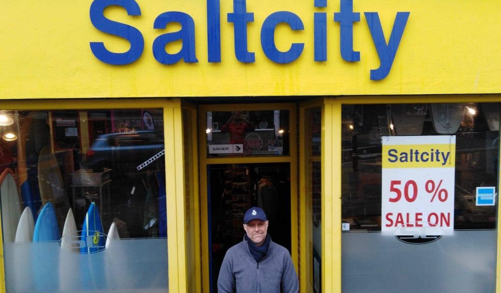Independent shop keeper Richard Monk outside Saltcity