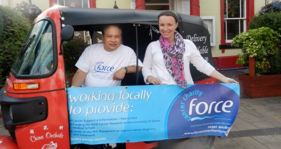 Robby Ho with FORCE Community Fundraiser Naomi Cole and Ruby the tuk-tuk