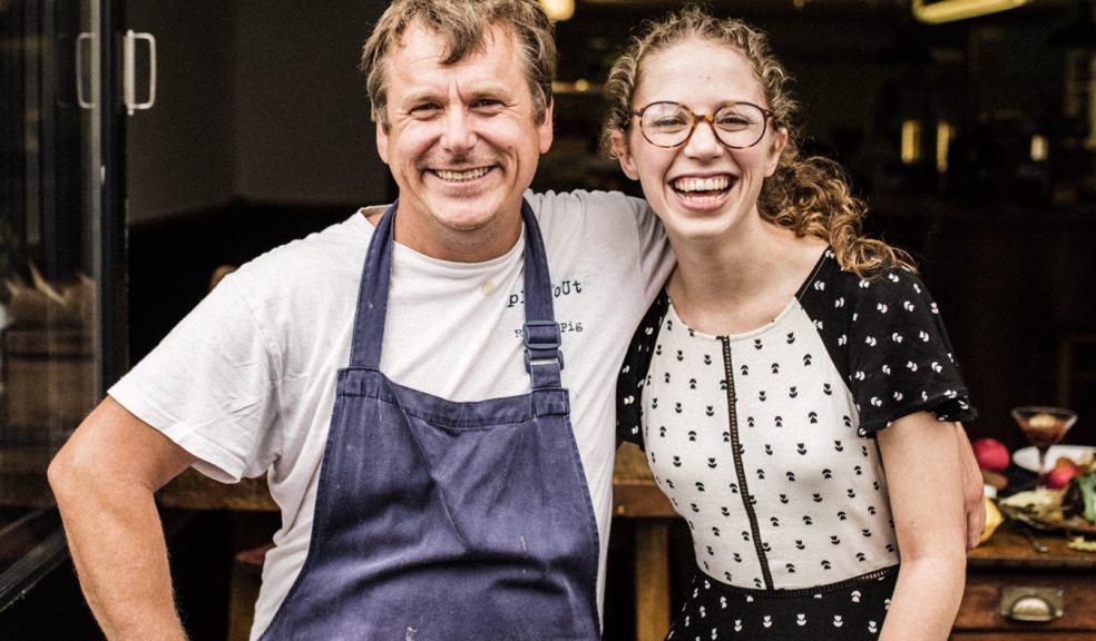 Robin Rea and Sarah Davison Chef and assistant manager outside Rusty Pig