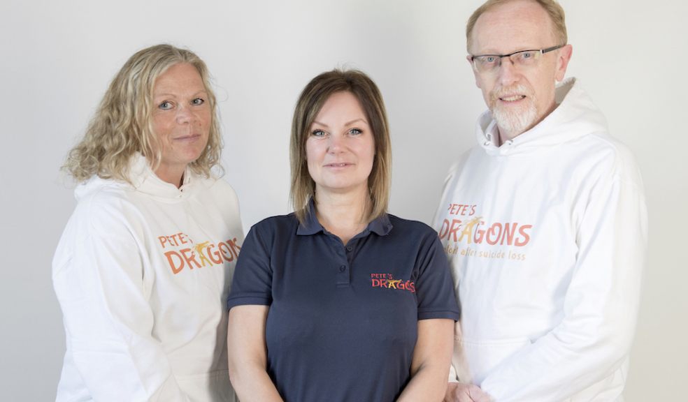 Pete's Dragons CEO Alison Jordan (centre) with fellow suicide liaison officers Nicky Creek and Dave Lacey. 