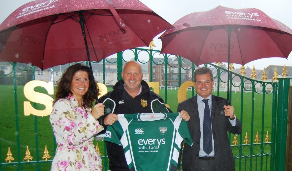 Kate Stamp, Mark Seward and Giles Bowen mark Sidmouth RFC sponsorship deal