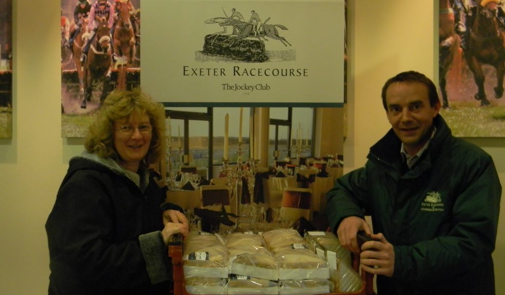 St Petroc's catering manager Linda Sillifant with Exeter's general manager Tim Darby