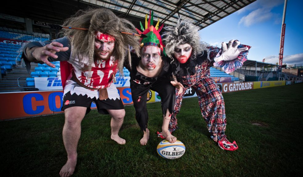 Halloween Exeter Chiefs Lloyd Fairbrother, Jack Nowell and Luke Cowandickie