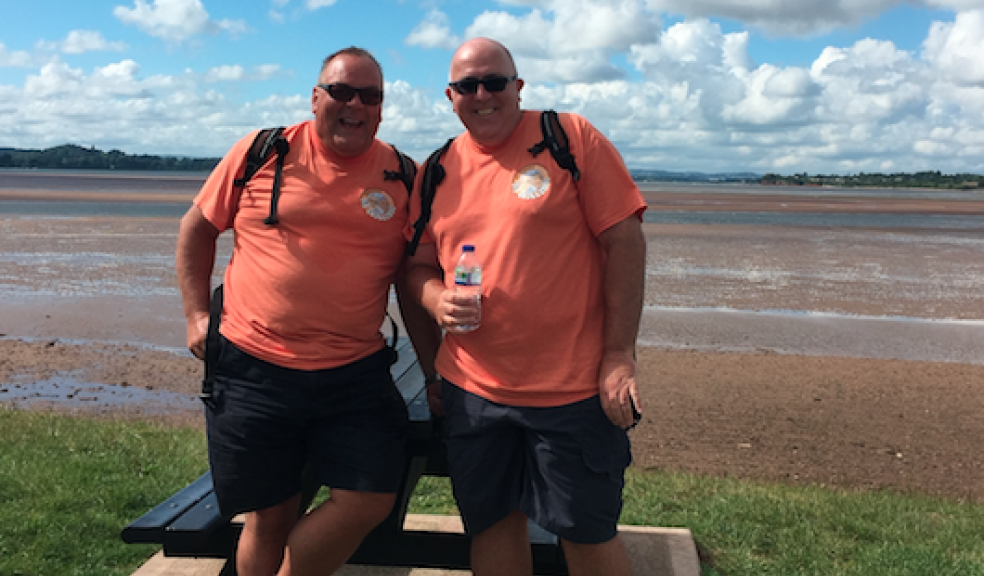 L-R: Keiron and Nick standing at Exmouth on the completion of the challenge.