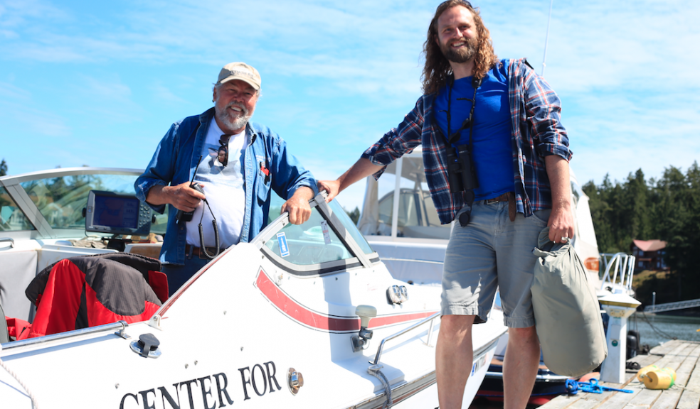 Prof Darren Croft with Ken Balcomb from Center for Whale Research on San Juan Island. Image: Victoria Gill.