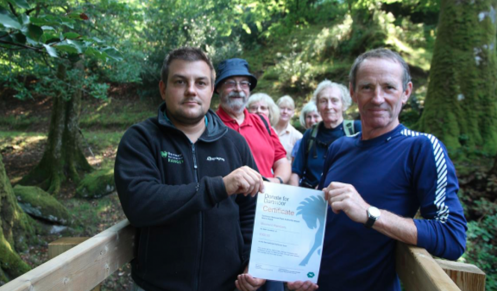 Moorland Ramblers group with Ranger Pete Rich on the new bridge