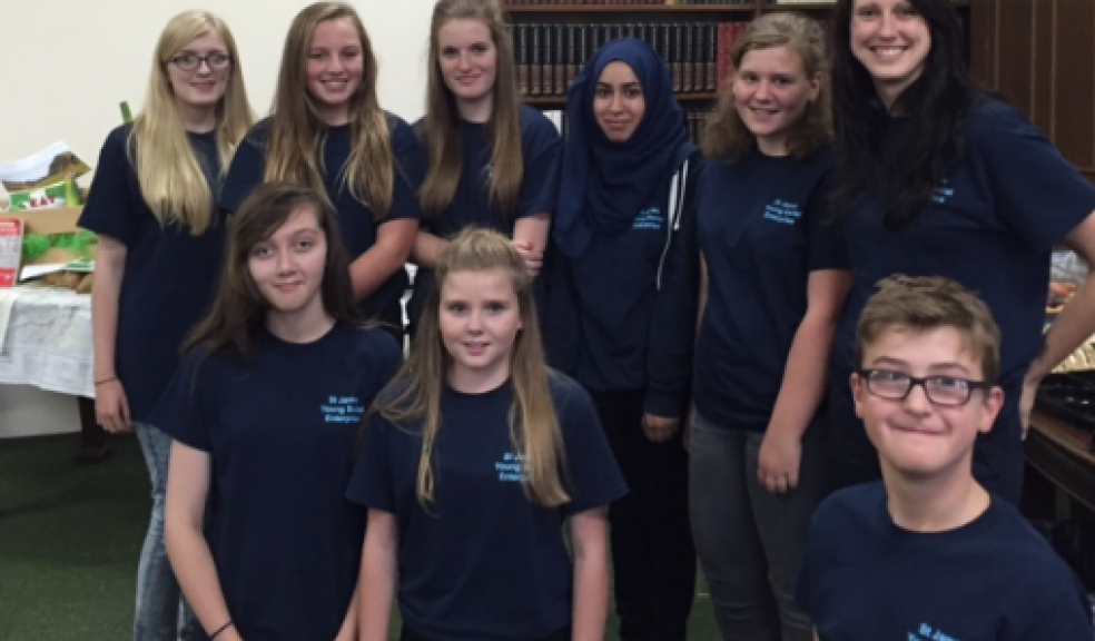 The team from St James School, Exeter and their teacher Ruth Fray