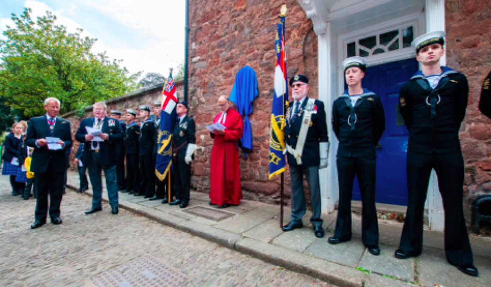 (L-R) Rear Admiral Niall Kilgour CB RN (President SM Assoc), Mr Jim McMaster (Chairman SM Assoc & the Very Reverend Dr Jonathan Draper conducting the service.