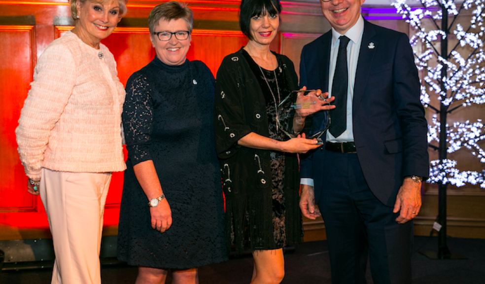 Angela Rippon with Paula White from M&S Bank, Dementia Friends Champion Award winner Gina Awad and Alzheimers Society CEO Jeremy Hughes.