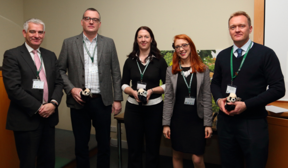 L-R Police Chief Constable David Jones, Sgt Andy Whysall - Avon and Somerset Police, Maria Endean - Devon and Somerset Trading Standards, Niki Rust – WWF, WCO PC Beck - Devon and Cornwall Police