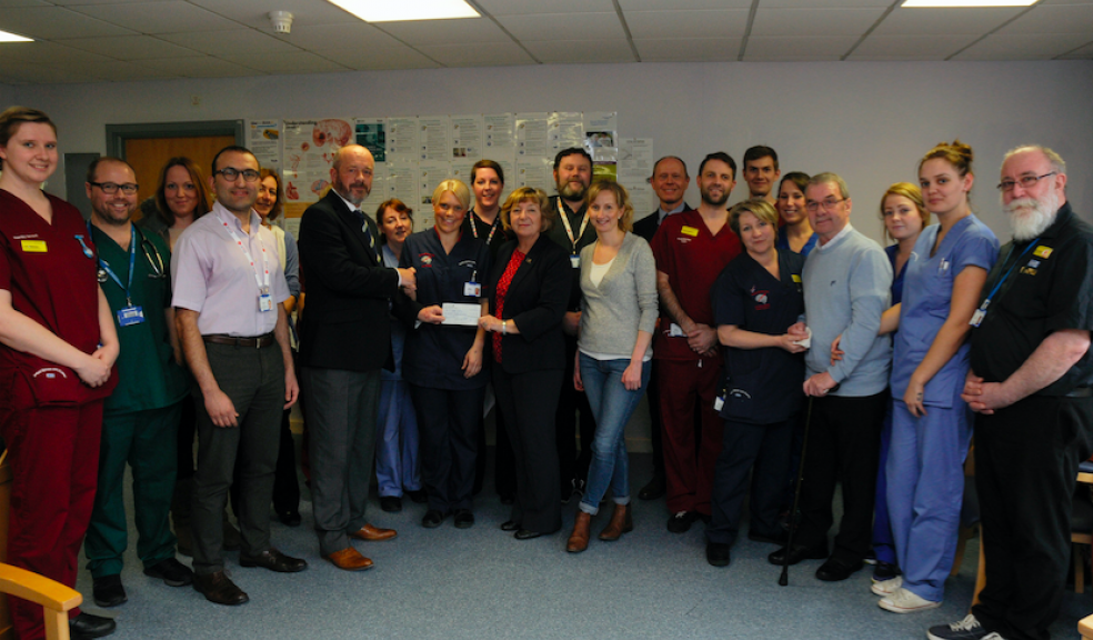 The Clyst Team with Daryn Hunt, Clyst Matron Donna Parsons, Mickie and Robert ‘Sharky’ Ward (pictured centre).