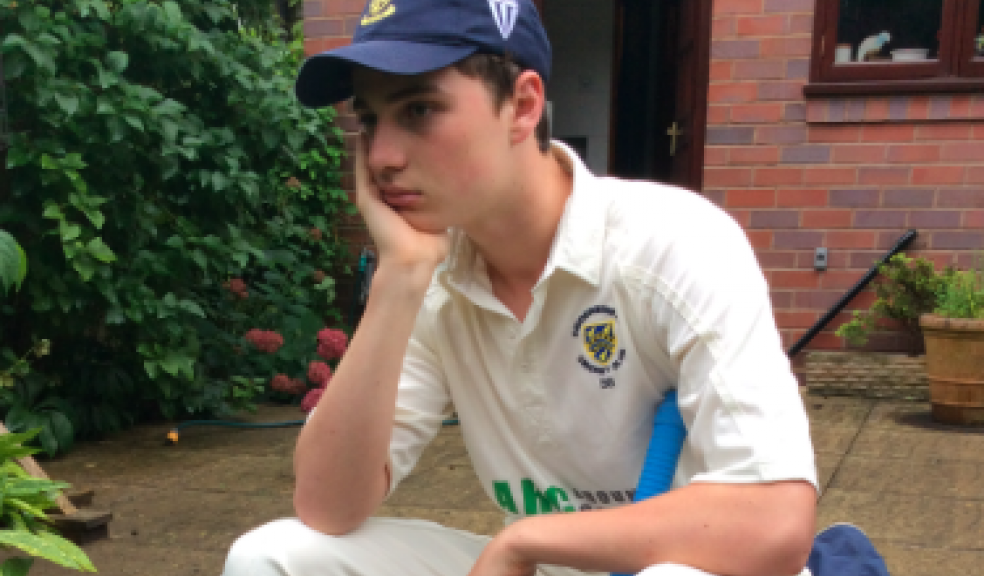 Disappointed player Sam Beadsworth, aged 17.